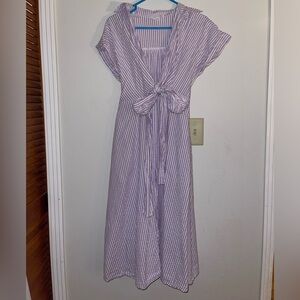 Striped Purple Midi Dress